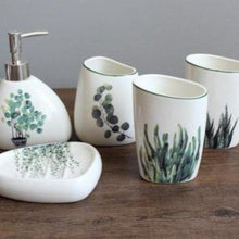 Load image into Gallery viewer, 5 Pieces Ceramic Bathroom Accessory Set