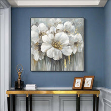 Load image into Gallery viewer, WHITE GOLD FLOWERS Oil Painting