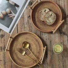 Load image into Gallery viewer, OLIVE Rattan Tray Set