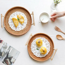 Load image into Gallery viewer, OLIVE Rattan Tray Set