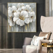 Load image into Gallery viewer, WHITE GOLD FLOWERS Oil Painting