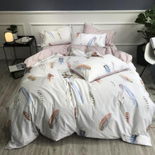 Load image into Gallery viewer, Duvet Cover Set Egyptian Cotton bedding set full family king queen bedding set farmhouse bedding bohemian boho bedding cotton duvet cover neutral bedding full bedding set