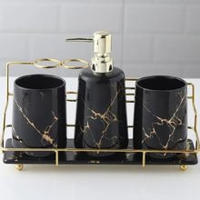 Load image into Gallery viewer, bathroom set of 3 decor sets bathroom accessories organizer for bathroom storage. soap dispenser set as bathroom decors accessory set bathroom vanity for cabinet