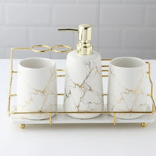 Load image into Gallery viewer, bathroom set of 3 decor sets bathroom accessories organizer for bathroom storage. soap dispenser set as bathroom decors accessory set bathroom vanity for cabinet