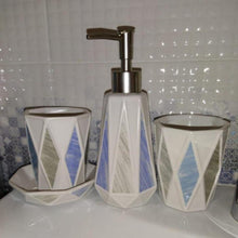 Load image into Gallery viewer, bathroom set of 4 decor sets bathroom accessories organizer for bathroom storage. soap dispenser set as bathroom decors accessory set bathroom vanity for cabinet