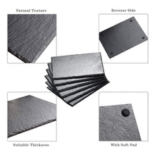 Load image into Gallery viewer, Slate Food food dinner party Plate round natural black slate for steak hot serving appetizer biodegradable plates modern eco-friendly plates for party kitchen decor