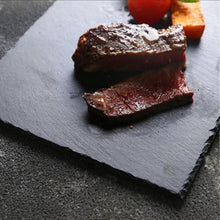 Load image into Gallery viewer, Slate Food food dinner party Plate round natural black slate for steak hot serving appetizer biodegradable plates modern eco-friendly plates for party kitchen decor