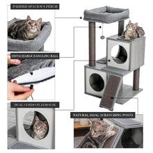 Load image into Gallery viewer, Wooden Cat House SIMBA pet house furniture supplies. pet toys for play. pet lover gift for pet room. Excellent gifts for pets friendly. modern cat furniture