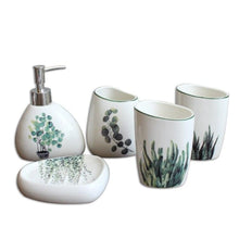 Load image into Gallery viewer, 5 Pieces Ceramic Bathroom Accessory Set