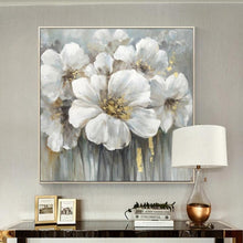 Load image into Gallery viewer, WHITE GOLD FLOWERS Oil Painting
