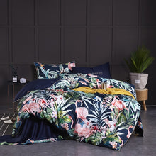 Load image into Gallery viewer, Egyptian Cotton Soft Flamingo Duvet Cover Fitted/Bed Sheet Set