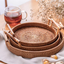 Load image into Gallery viewer, OLIVE Rattan Tray Set