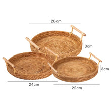 Load image into Gallery viewer, OLIVE Rattan Tray Set
