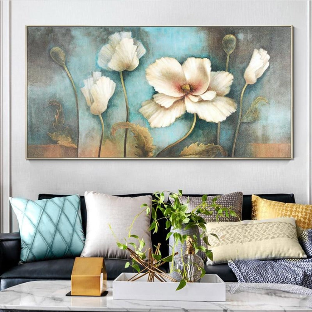 WHITE FLOWERS Oil Painting